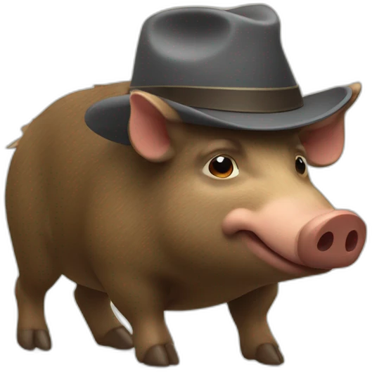 boar wearing a hat emoji