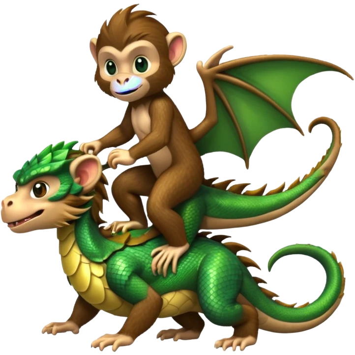 A monkey riding a dragon ￼ emoji