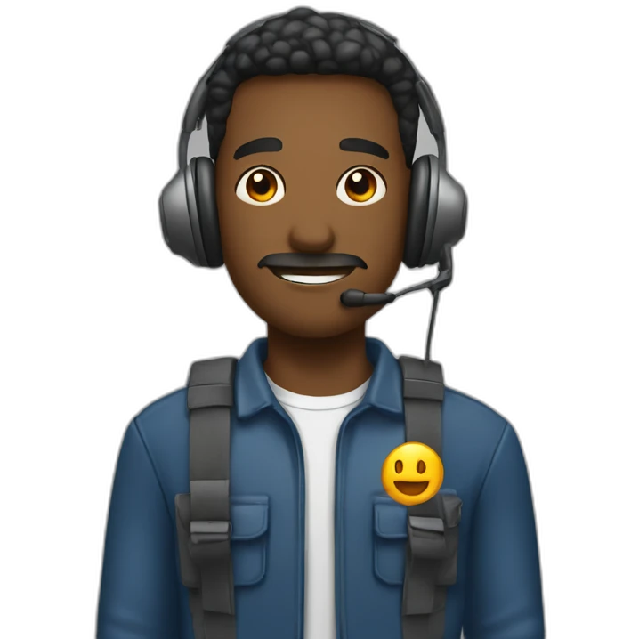 homem com protetor auricular emoji