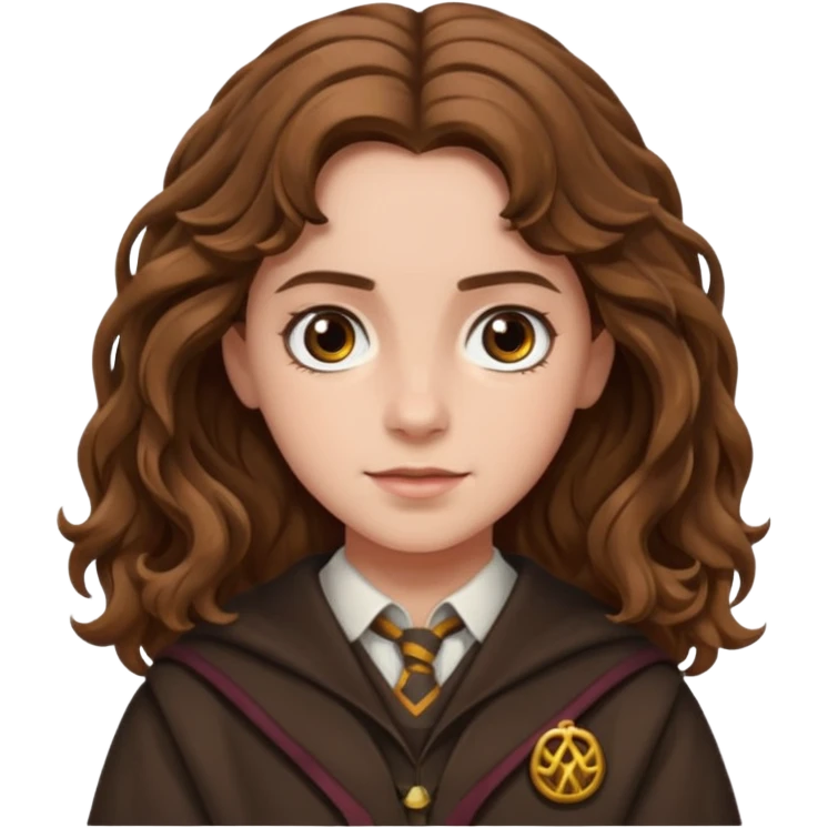 Hermione Granger with wavy hair emoji