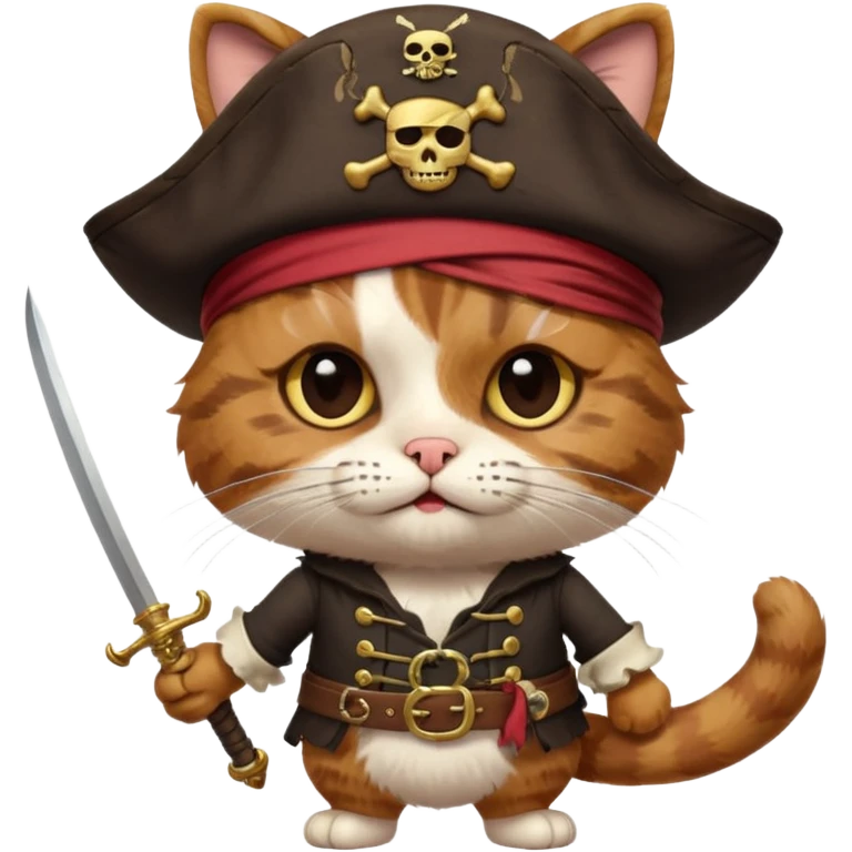 pirate cat with human body eye mask emoji