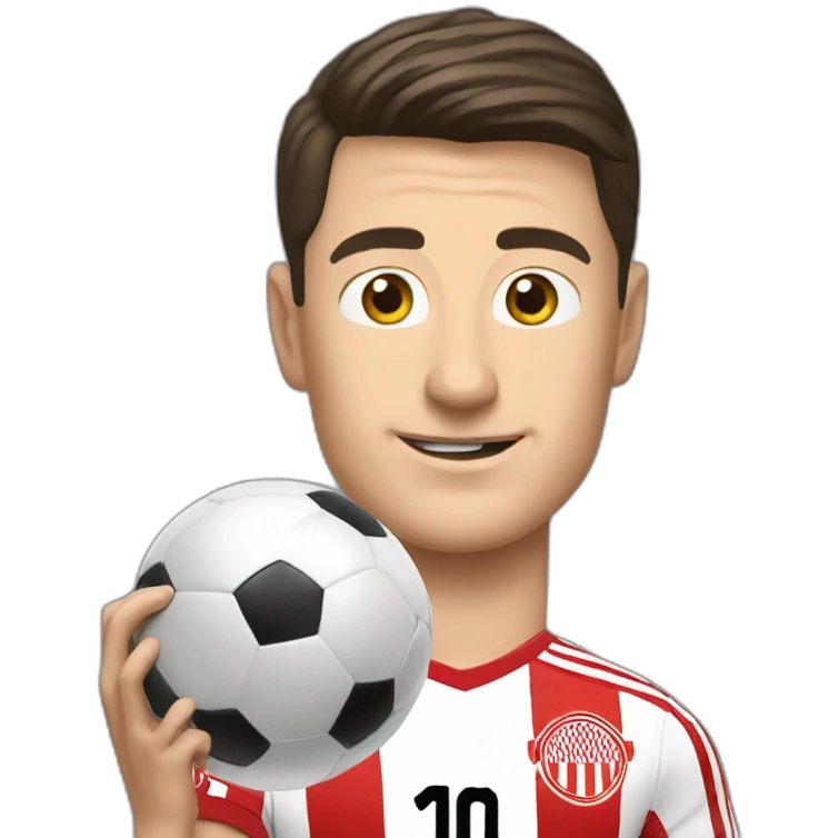 Lewandowski avec un ballon de foot emoji