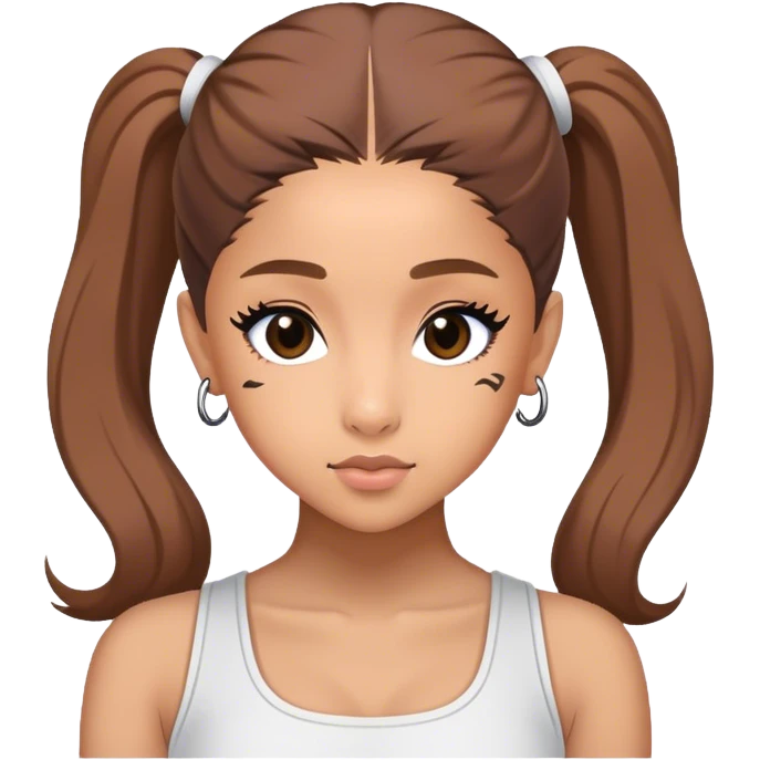 Ariana grande with "ryu" written on toptank emoji
