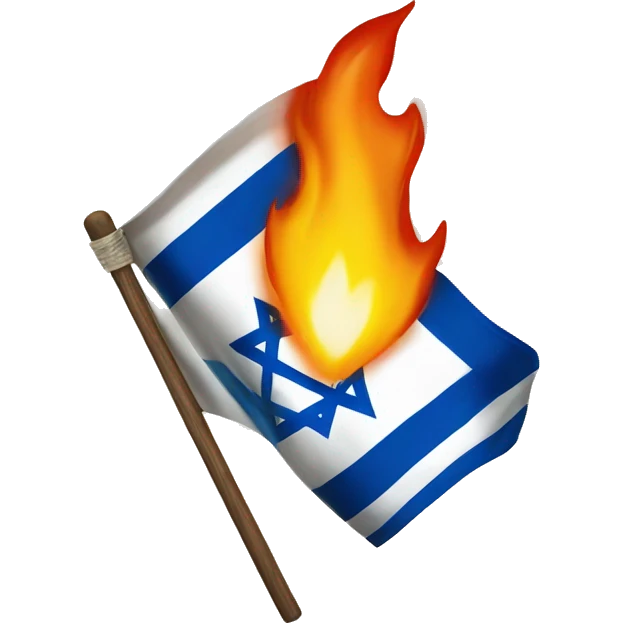 israel flag with fire emoji emoji