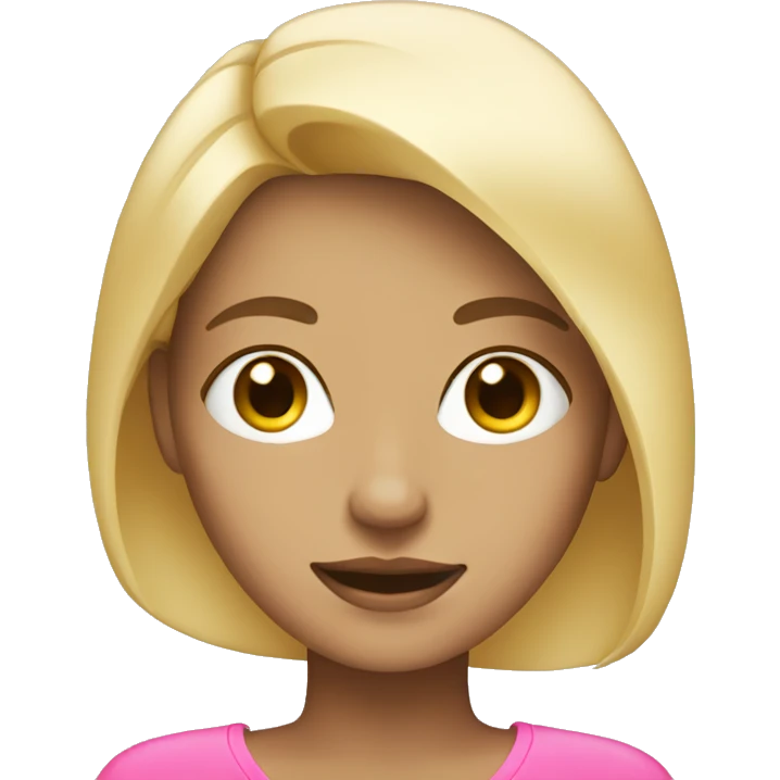 Blonde girl with pink accents emoji
