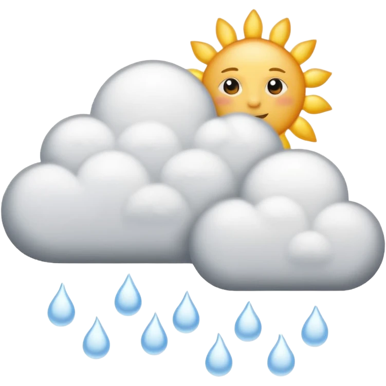 clouds with some snow showers and a tiny sun emoji
