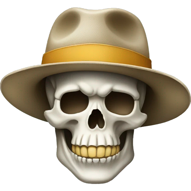 skull with safari hat on emoji