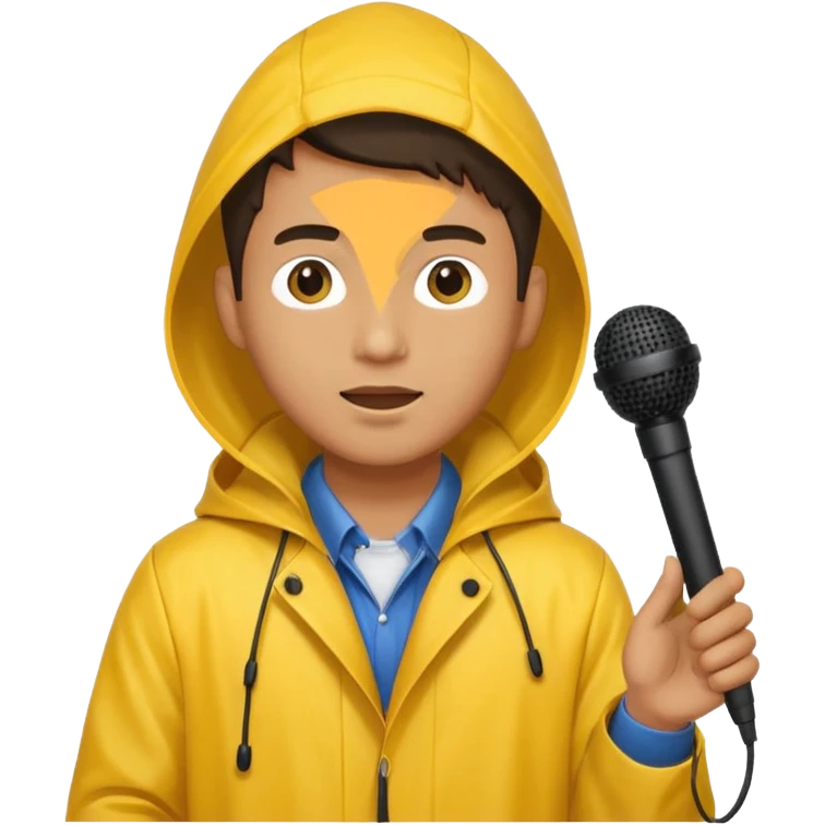 man with rain coat and boom microphone emoji