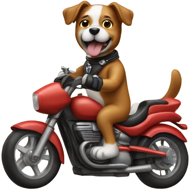 Dog riding motorcycle emoji
