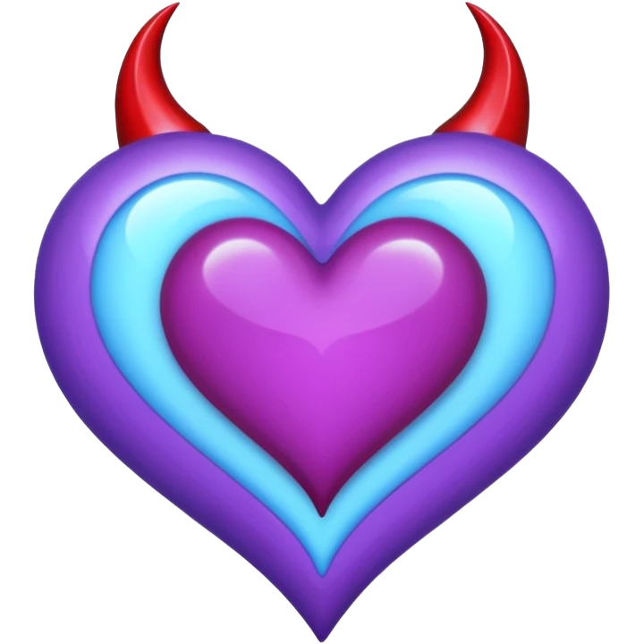 O inima mov,cu trecere spre albastru deschis si coada de drac! emoji