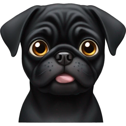 Black pug emoji