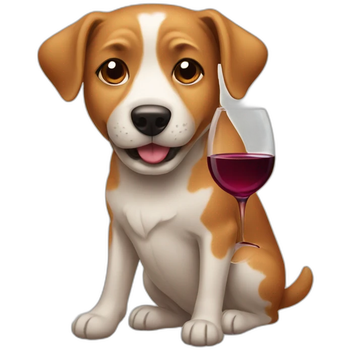 Dog with wine emoji