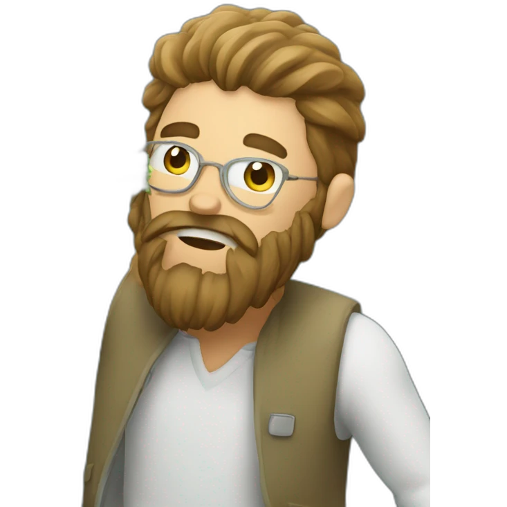 man with beard fighting a virus emoji
