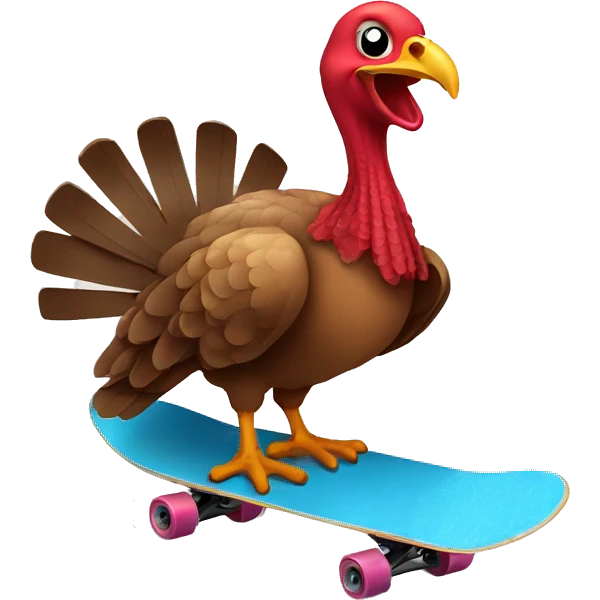 Turkey with skateboard  emoji