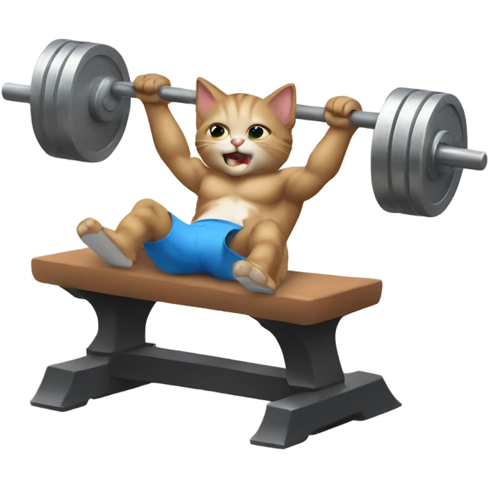 kitten bench pressing emoji