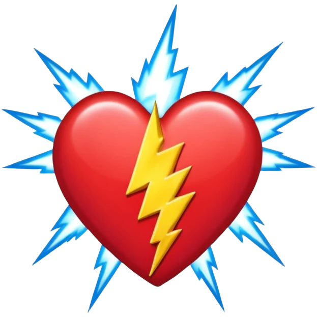 Heart with Grateful Dead lightning bolt in the middle emoji