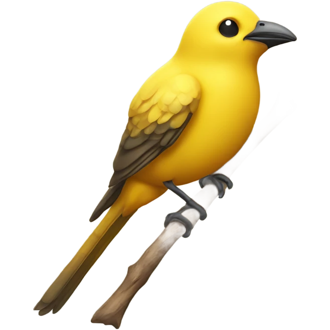 Yellow bird on stick emoji