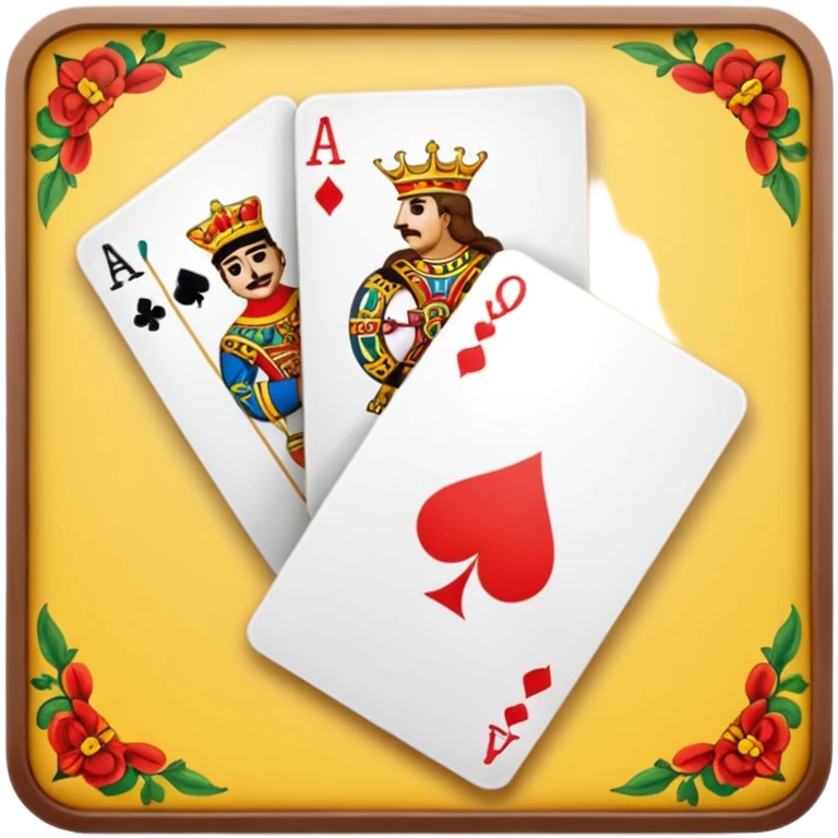 3 cartas baraja española clásica emoji