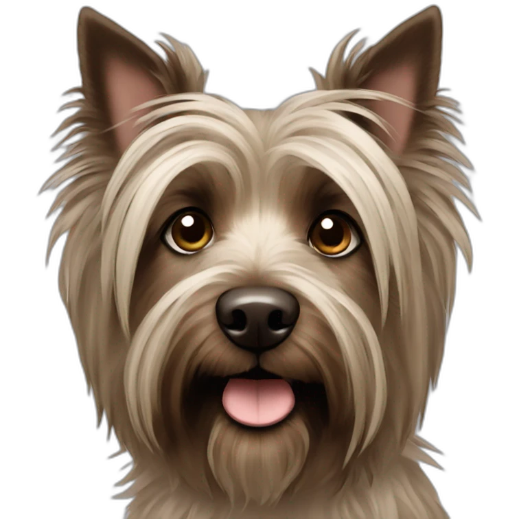 Brown long haired Skye terrier dog emoji