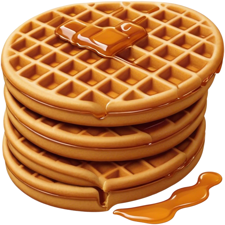 Cinematic Realistic Stroopwafel Dessert Emoji, depicted as a delicate caramel-filled waffle cookie rendered with crisp textures and warm, inviting lighting. emoji