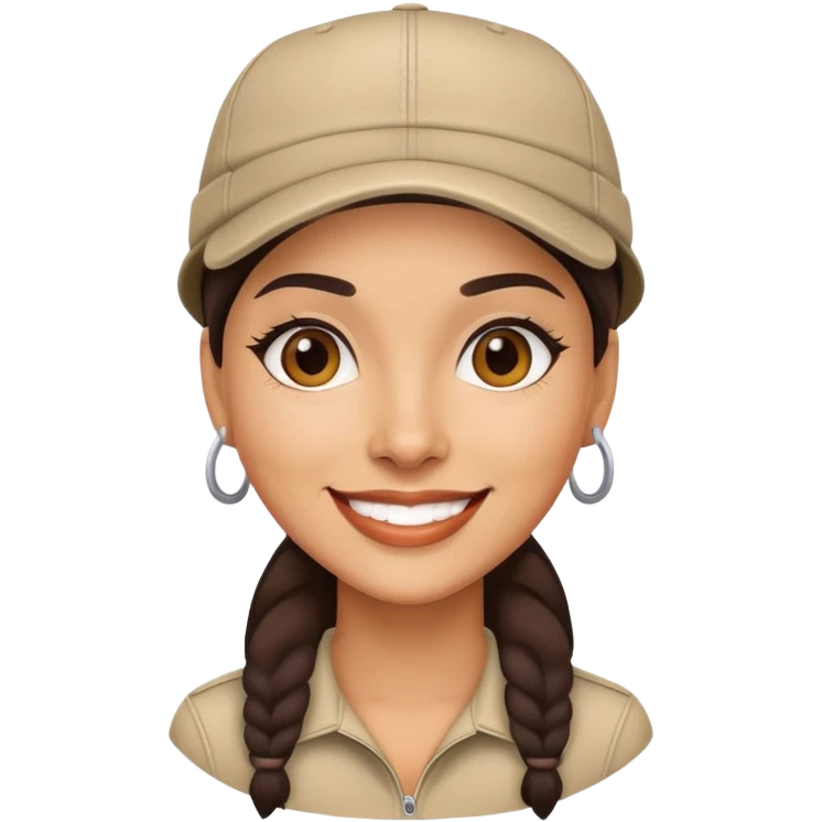 stylish latin-american woman wearing a cap and smiling emoji