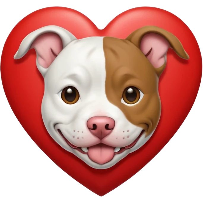 happy pit bull face inside a heart emoji