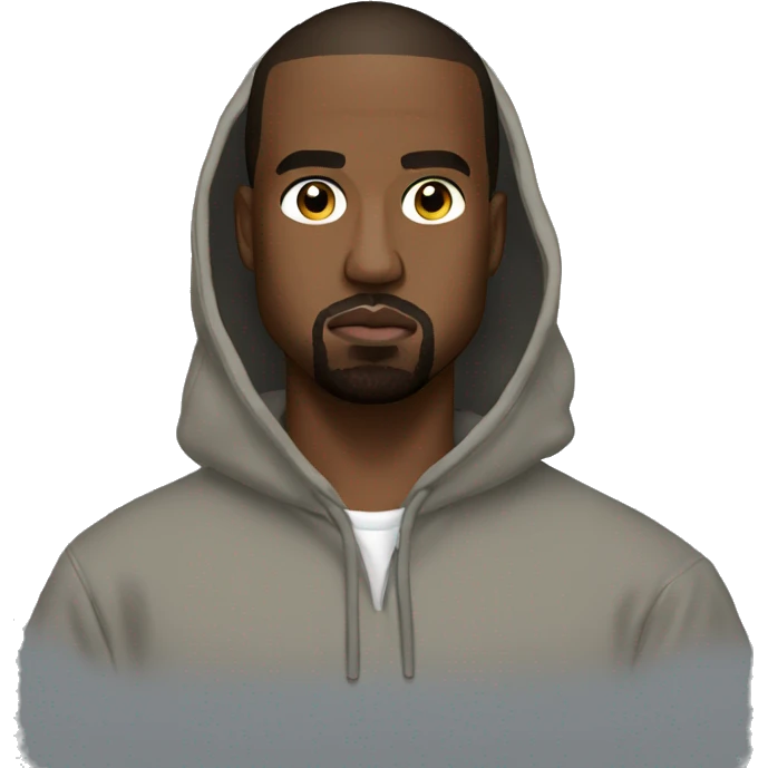 kanye west wearing yeezy hoodie emoji