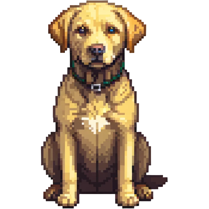 pixel art style labrador dog sitting emoji