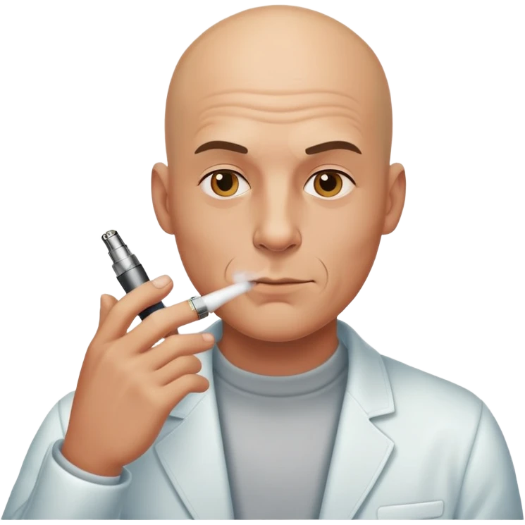 Bald man vaping emoji