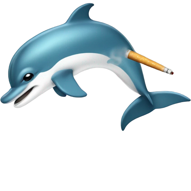 Dolphin smoking  emoji