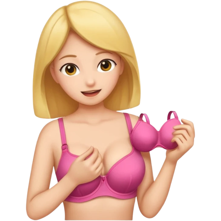 A girl opening bra emoji