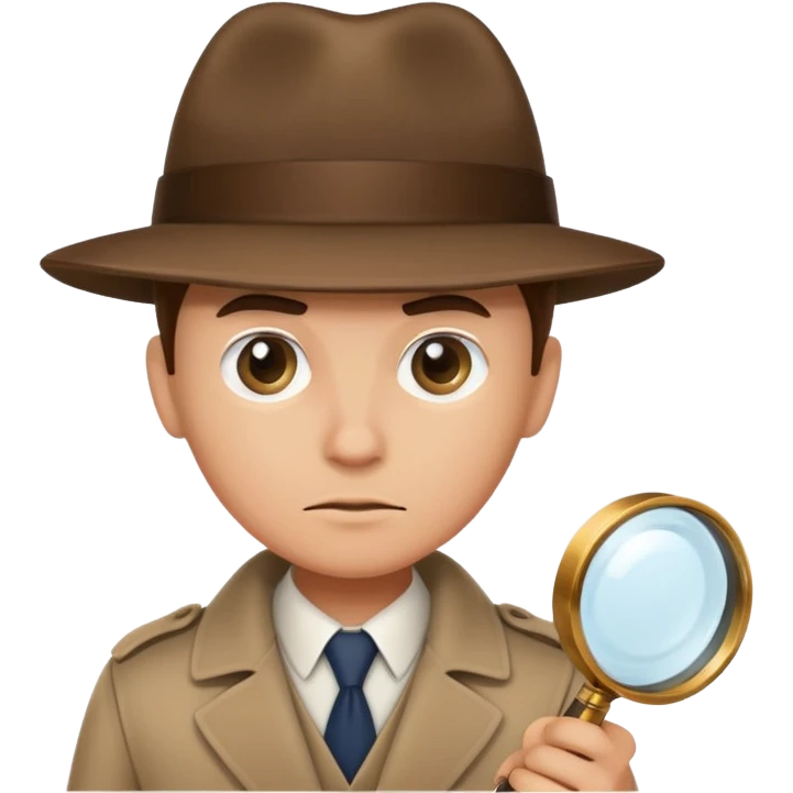detective with magnifying glass, simple, clear emoji