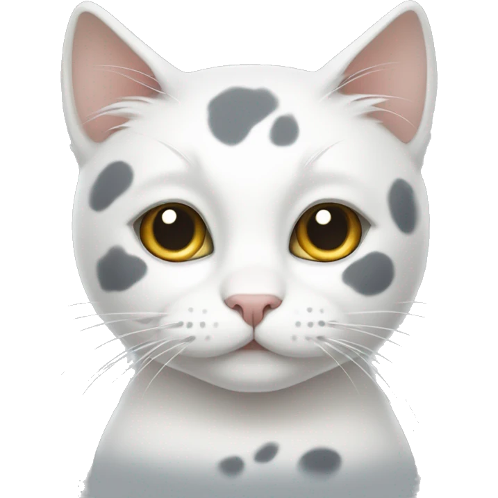 white cat with grey spots emoji