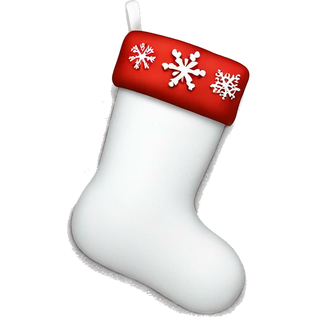 White Christmas stocking with snowflakes  emoji