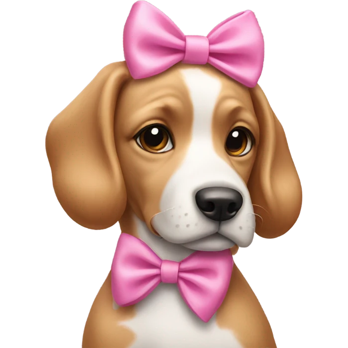 Dog with a pink bow emoji