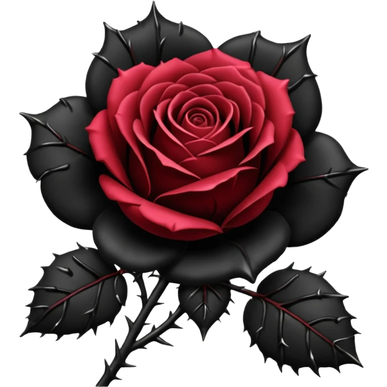 Gothic WhatsApp Emojis Like a black Rose  emoji