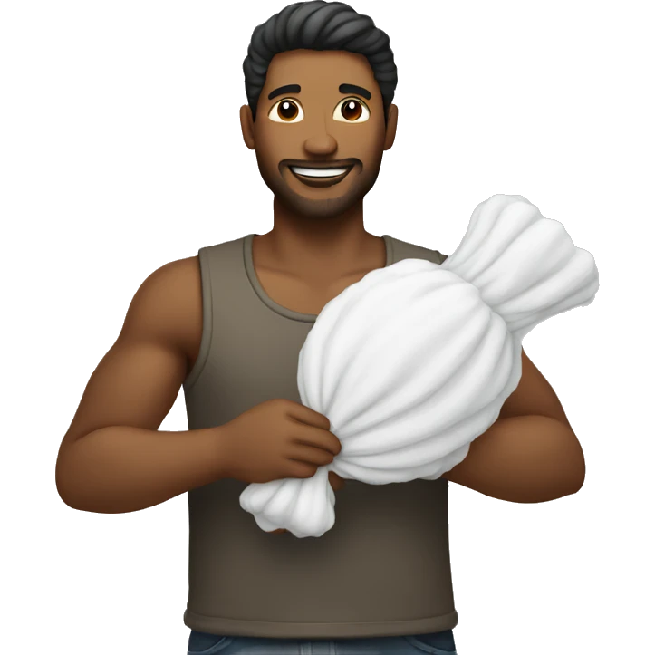 man holding cotton emoji