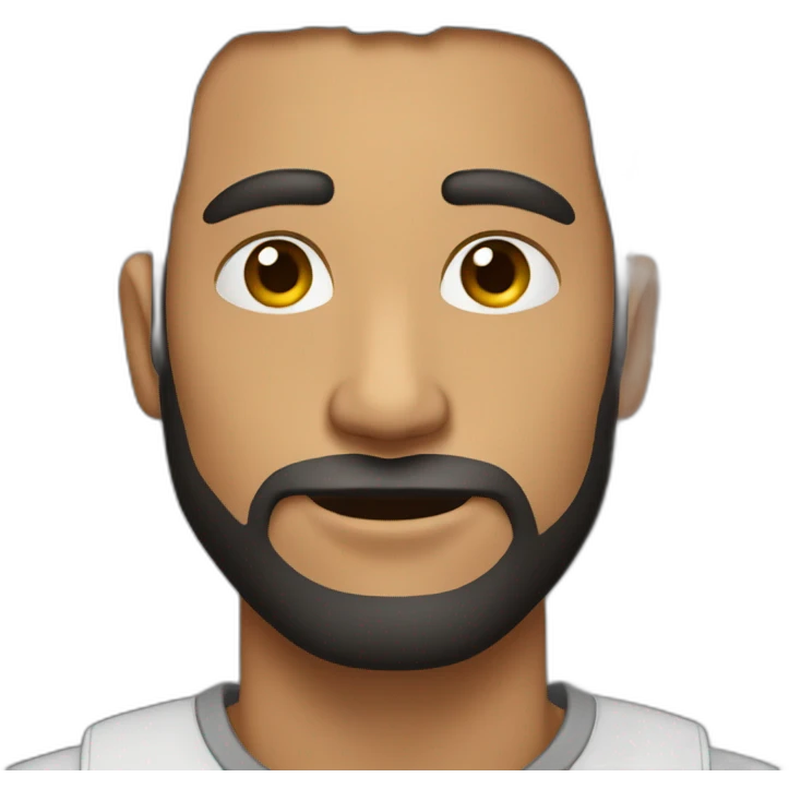 Hombre joven sin pelo con barba emoji