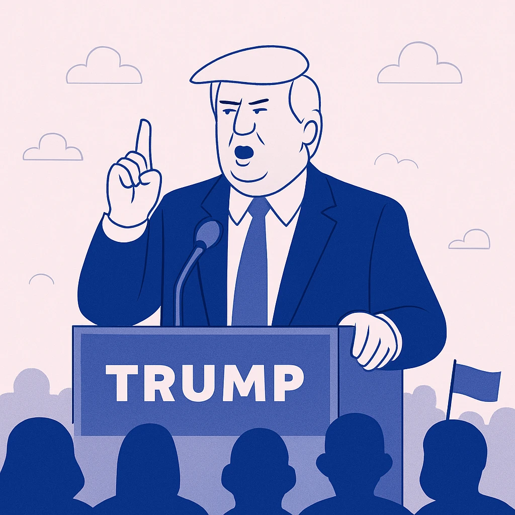 Donald Trump speaking at a rally emoji
