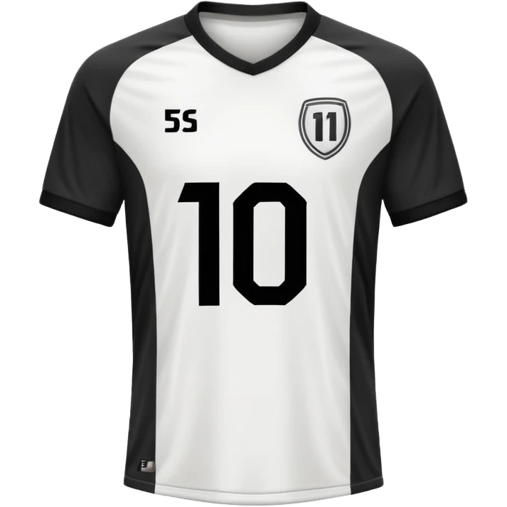 White and black soccer jersey with number 1 emoji