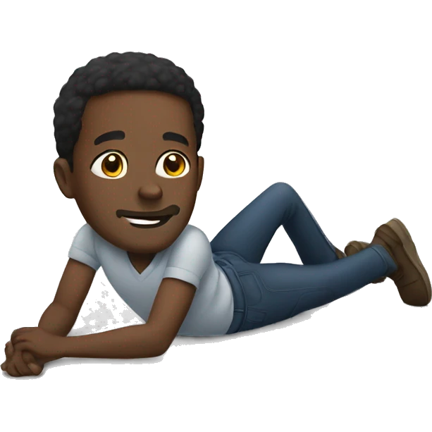 black man laying on the ground  emoji