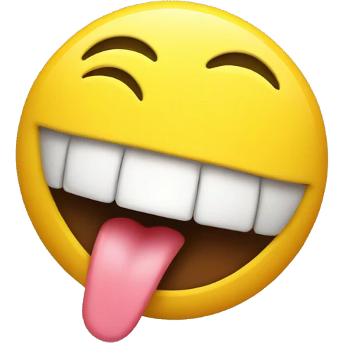 yellow smiley with tongue out. yummy concept emoji