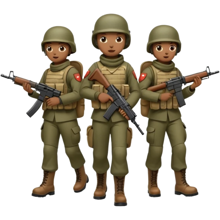 Marching soldiers with m16a4s rifles emoji
