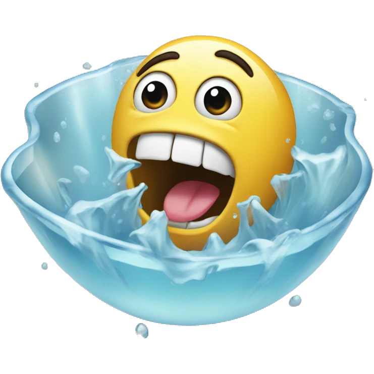 Face with mouth open eating clear water emoji