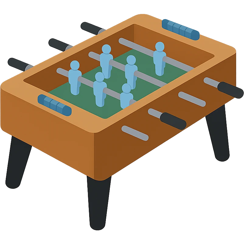 minimal flat icon of table football, simple shapes, bold colors emoji