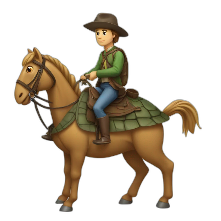 Une tortue sur un cheval emoji