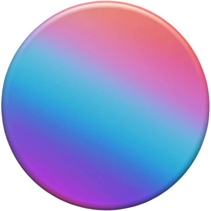 
One  Rotate 55 degree  coin color in in gradient of turquoise, blue, pink, purple, and coral emoji