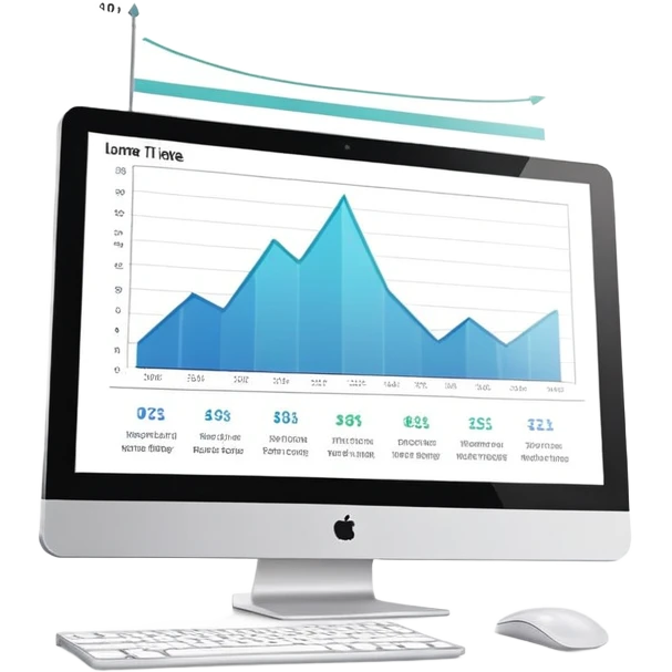 computer screen displaying a single presentation slide with a title line and chart icon emoji