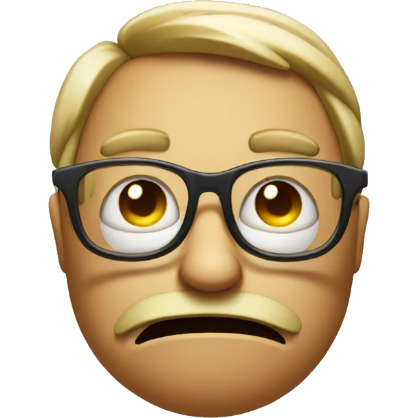  unamused face apple emoji with glasses emoji