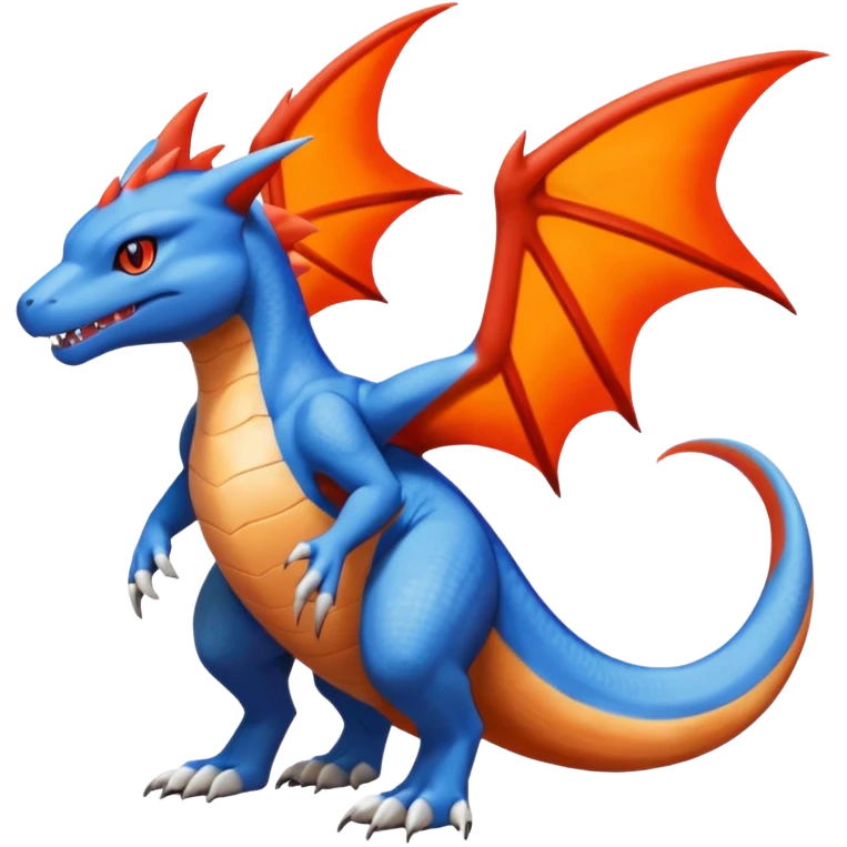 Garchomp-Veemon-Charmeleon-Digimon-Latias-Peppercat-Pokémon-Flamedramon-fusion-animal-hybrid-creature, Full body  emoji